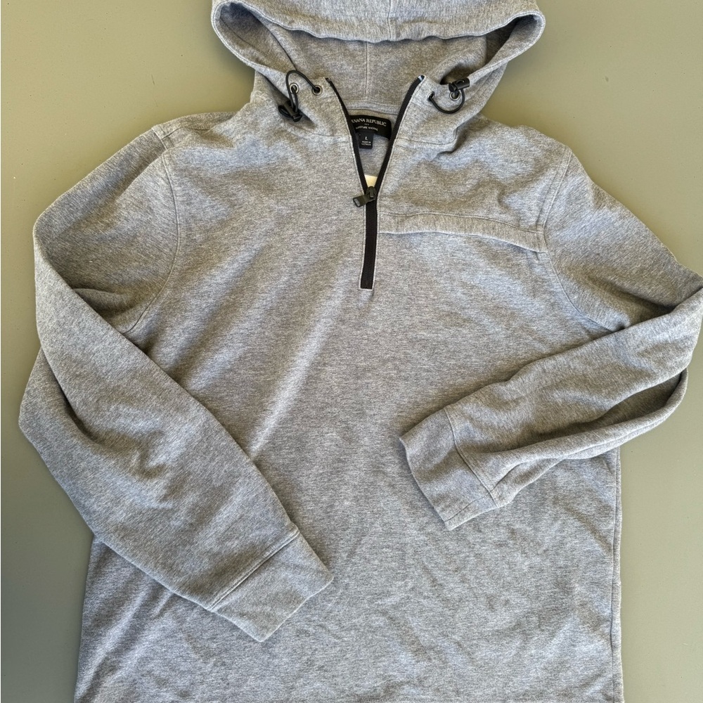 Banana Republic Heather Gray Zip-Up Hoodie